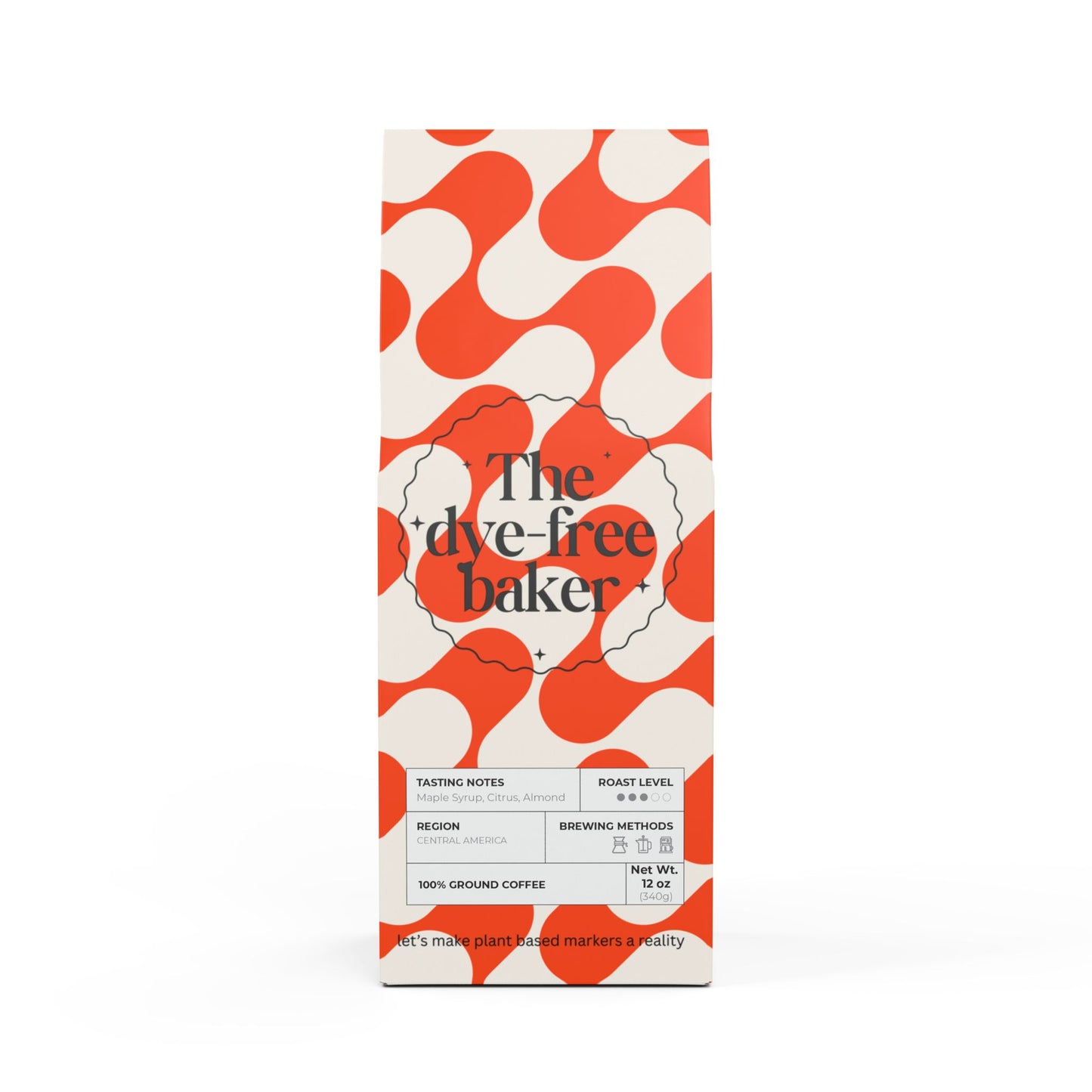 “The Dye-Free Baker” Coffee – Broken Top Blend (Medium Roast, 12oz) Maple Syrup • Citrus • Chocolate-Covered Almonds