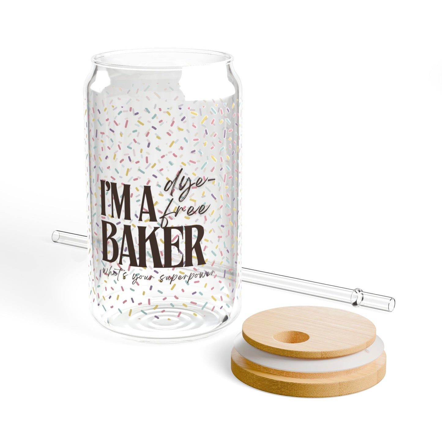 I’m a Dye-Free Baker Glass Cup (16oz)