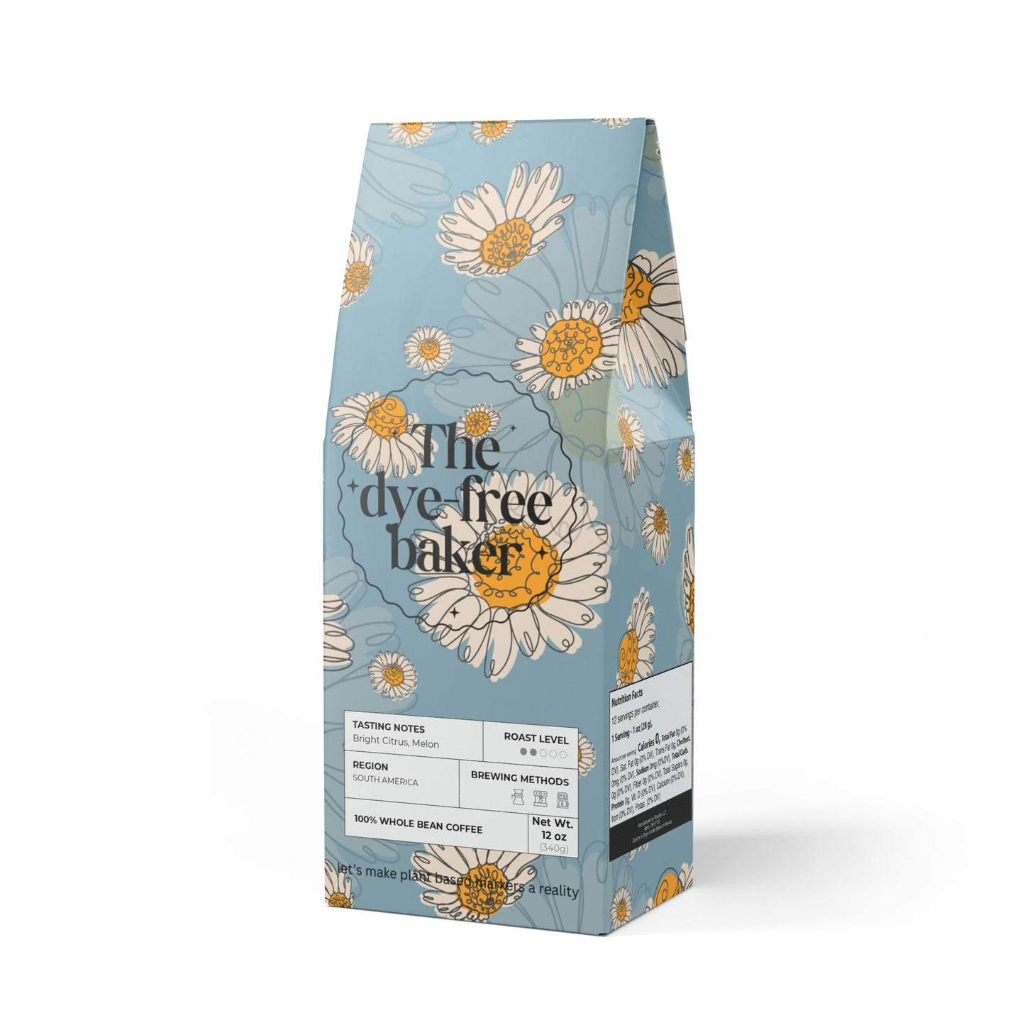 “The Dye-Free Baker” Coffee – Colombia Single Origin (Light-Medium Roast, 12oz) Bright Citrus • Melon • Cocoa