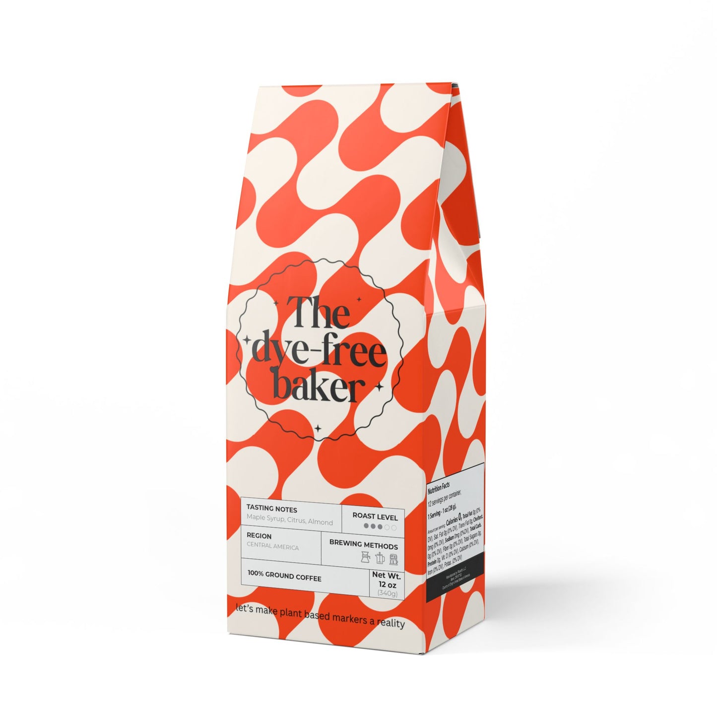 “The Dye-Free Baker” Coffee – Broken Top Blend (Medium Roast, 12oz) Maple Syrup • Citrus • Chocolate-Covered Almonds