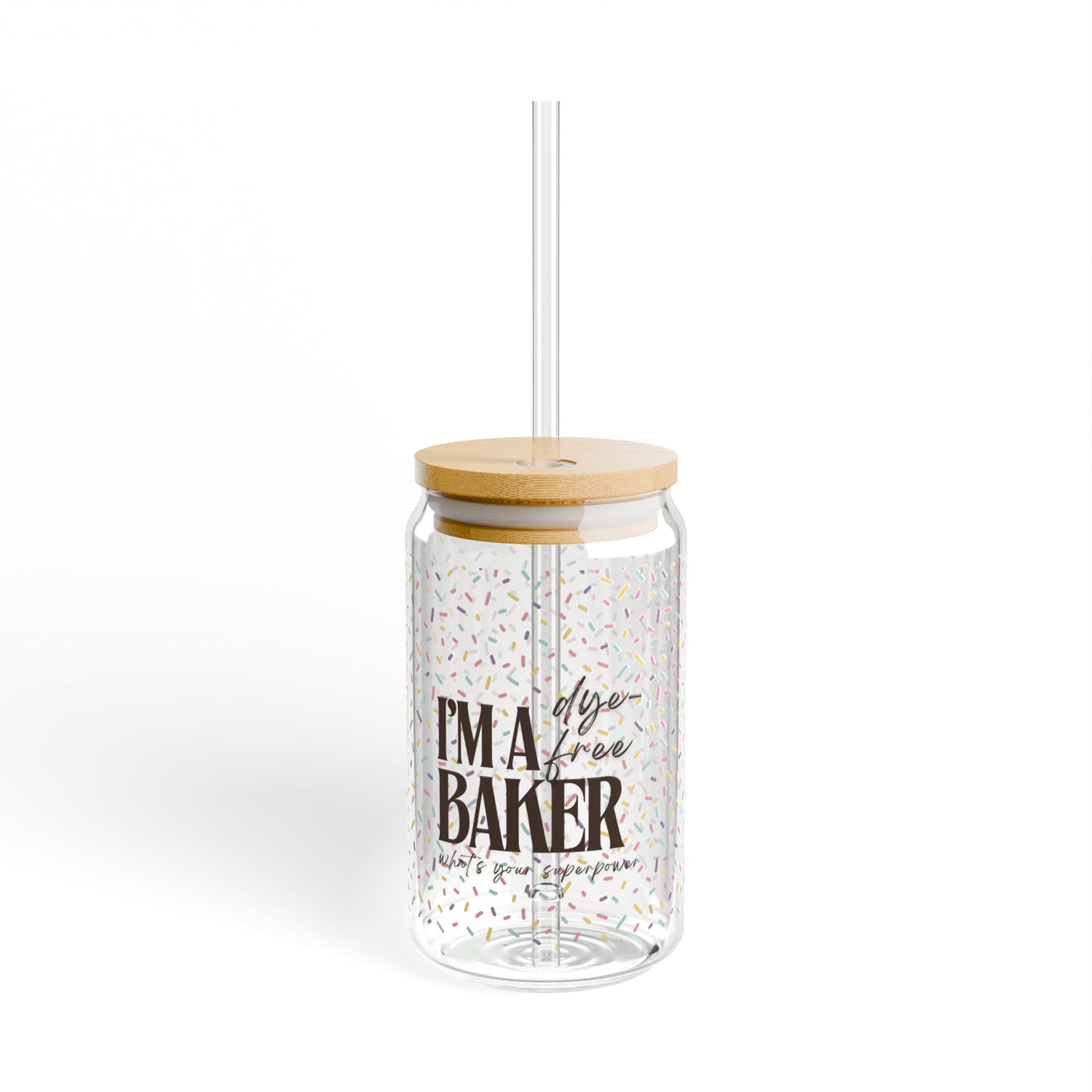 I’m a Dye-Free Baker Glass Cup (16oz)