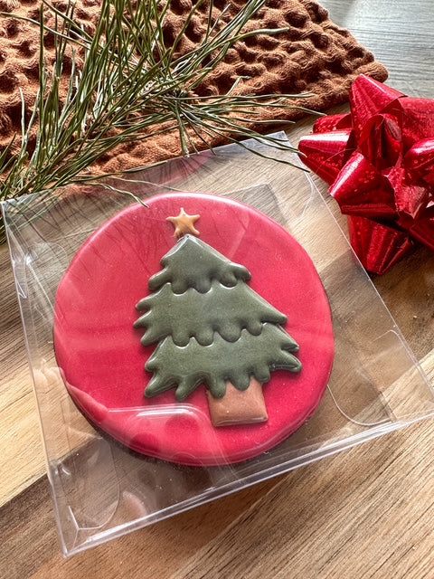 Christmas Cookie Single in box with bow - Chocolate Cookie Flavor