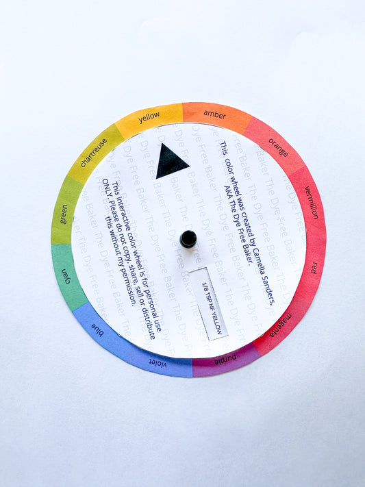 Interactive Dye-Free Color Mixing Wheel | Printable Guide Using PRSM Sugar Co. for Natural Icing Colors