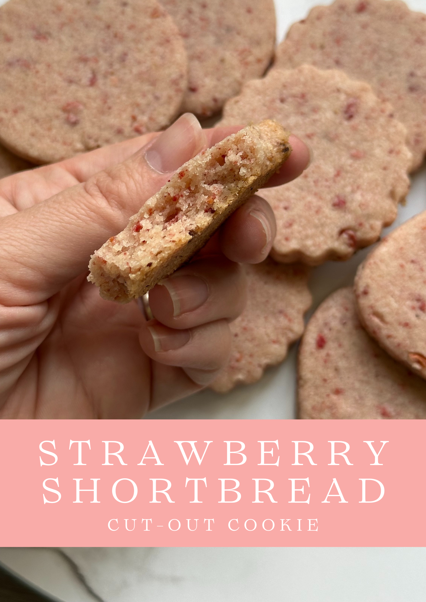 Eggless Strawberry Shortbread Cookies