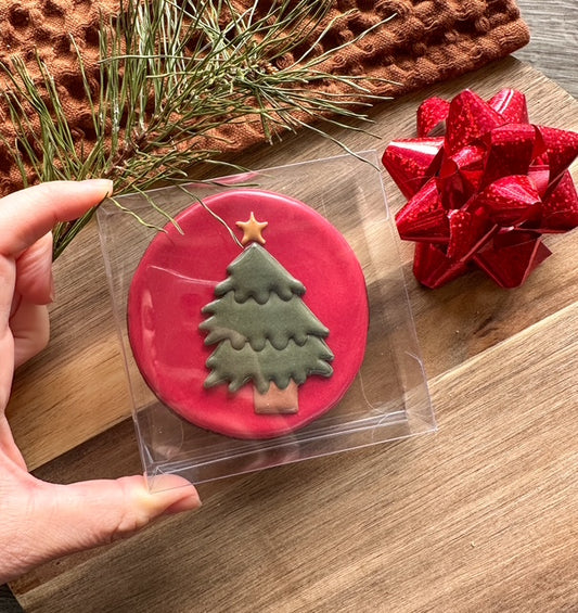 Christmas Cookie Single in box with bow - Chocolate Cookie Flavor
